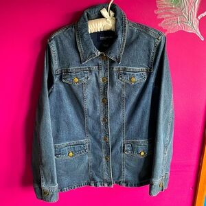 🔵Collared Denim Multi Pocket Button-Up Dress Top🔵